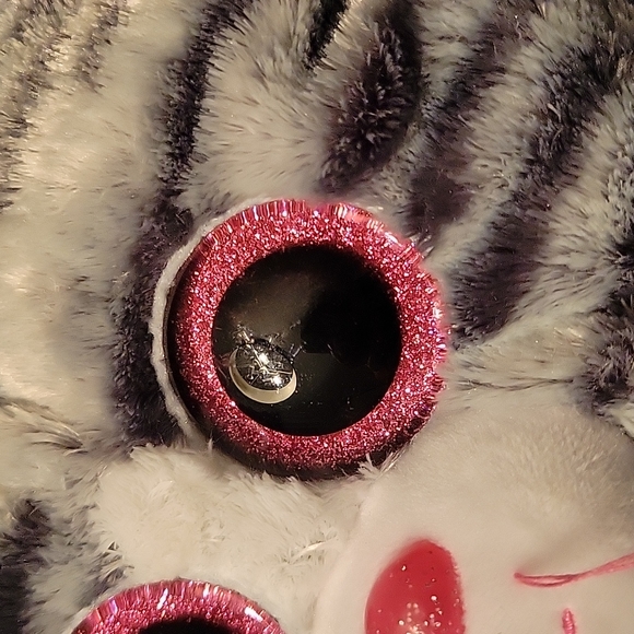 TY Kiki Grey Cat Plush Mini Purse – Glitter Eyes – Cute Crossbody Bag - Picture 4 of 9